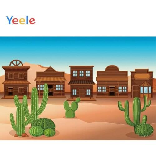 Desert Cactus West Wild Cowboy Vintage House Baby Birthday Backdrop Vinyl Photographic Backgrounds Photo Background Backdrops