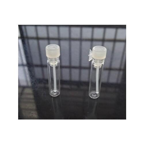 Lot of 100pcs 0.5ml~0.8ml glass vial white cap dip tips small perfume sample bottle mini cosmetic container wholesale