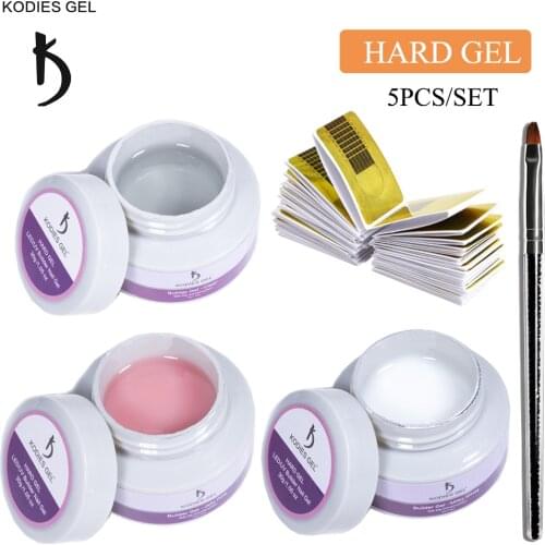 KODIES GEL 5 PCS/Set Uv Builder Gel for Extension 30g Jelly Hard Prolong Building Nails Varnish Acrylic Poly Gellak Manicure Kit
