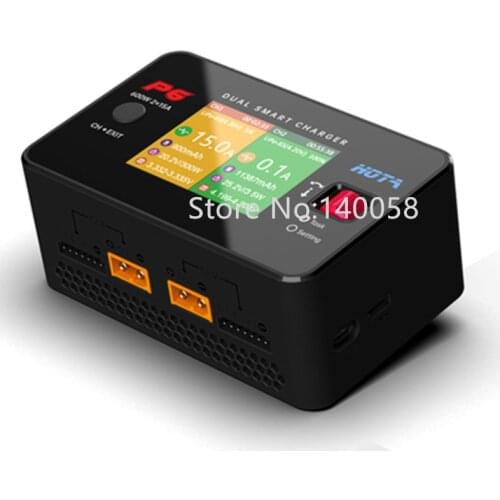 HOTA P6 Dual Channel Smart Charger 600W AC240W DC600W 15A ForRC Hobby Lipo Lithium Ion Ni-MH Battery