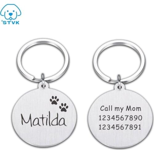 Free Engraved Pet Dog ID Tag Personalized Cat Puppy ID Tag Pet Dog Collar Accessories Custom Dogs Anti-lost Name Tags Pendant
