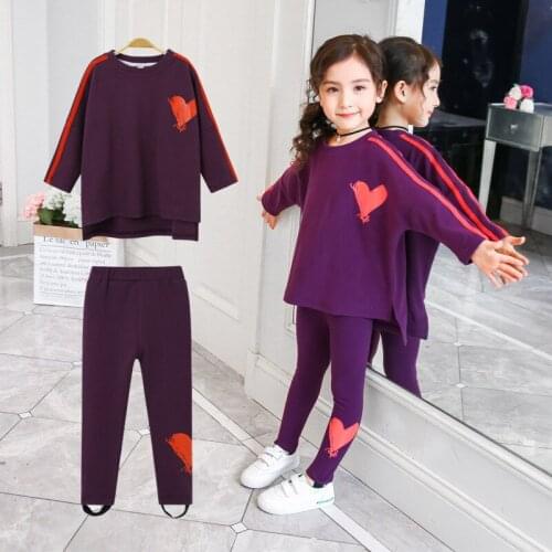 2019 Girls clothes Sets Bat shirt sweatshirt print Lovely pattern Children Tracksuit kids clothing suit casual toddler baby 2Ps
