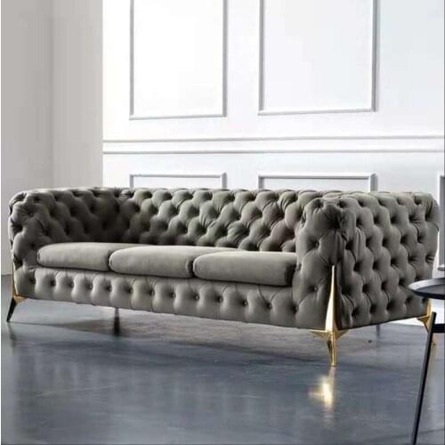 Living room small family sofa leather sofa single person small sofa