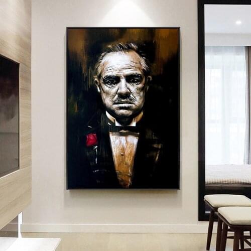 Godfather Modern Canvas Art Posters and Prints Godfather Abstract Canvas Paintings on the Wall Nordic Art Pictures Home Decor