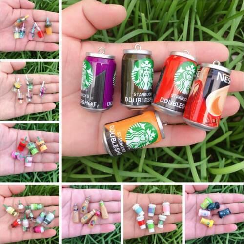 3cm Cute Drink Charms Pendants Resin cabochon for jewelry making bracelets necklace earrings Accessories