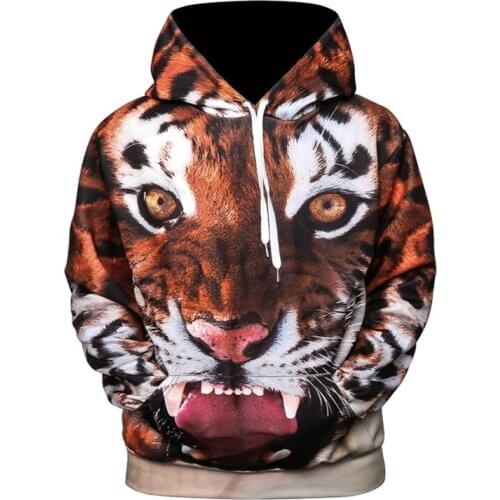 2020 hot 3D printed tiger men hoodie fashion men wholesale
