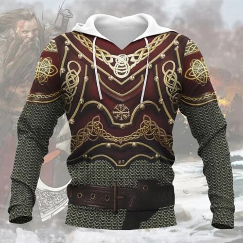 Mystic Viking Armor 3D All Over Printed Mens hoodies Harajuku Streetwear Fashion Hoodie Unisex Autumn Casual Jacket Tracksuits