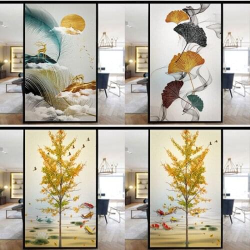 Kitchen sliding door window glass sticker transparent opaque washroom bathroom shading electrostatic frosted self-adhesive paper