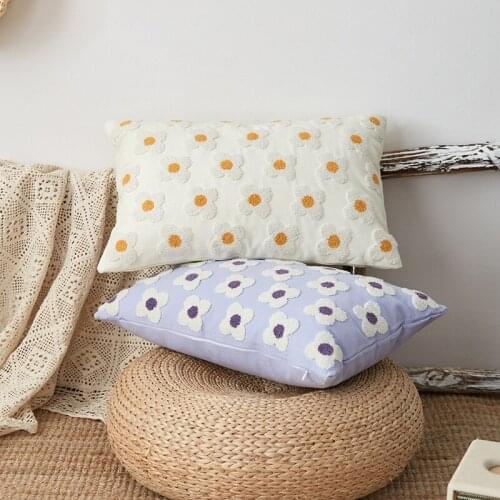 Floral Pillowcase Cotton Back Cushion Cover Flower Decorative Pillow Case Cover Bedroom Living Room Home Hotel Decorations