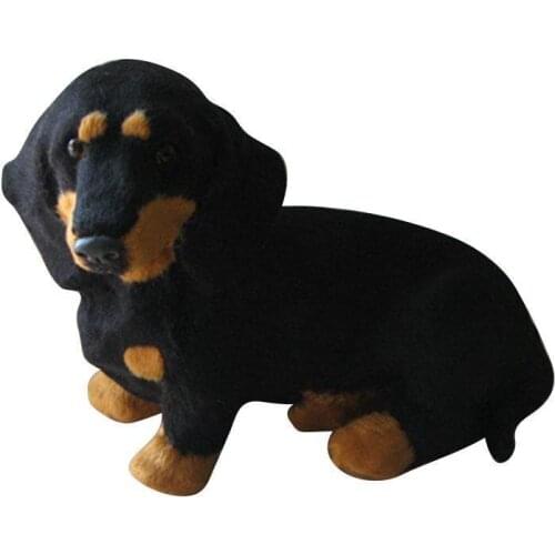 Realistic Dachshund Simulation Toy Dog Puppy Lifelike Companion Soft Dog Gift Toy Animals Pet Stuffed Plush For Kids