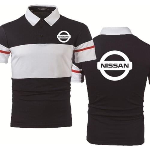 Fashion Casual Mens polo Shirt NISSAN Car Logo Printing Summer Splicing Mens Short sleeved High Quality Cotton Male tops