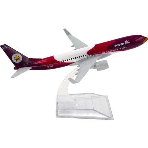 1/400 Scale Aircraft Boeing 737 Thailand Nok Air 16cm Alloy Plane B737 Model Toys Children Kids Gift for Collection Decoration