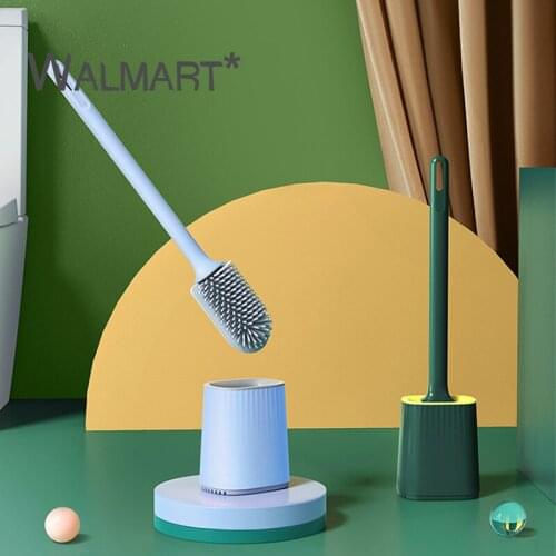 Tpr Brush Head Silicone Toilet Brush Self-Adhesive Wall-Mounted Multifunction Gap Toilet Cleaning Brush Waterproof No Dead Ends