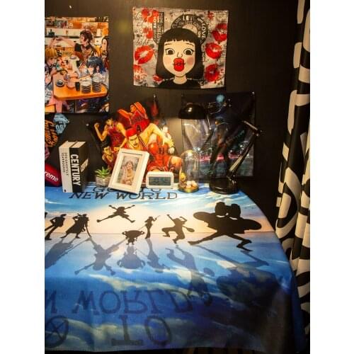 Anime Cover Dining Blue Tablecloth for Table Rectangle Waterproof Table Cloth Wedding Decoration Kitchen Tablecloth