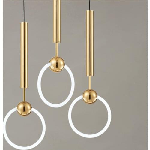 Postmodern Nordic Led Circle Pendant Light Dining-room Bar Corridor Study Single-head Bed Kitchen Hanging Lamp hanging lamp