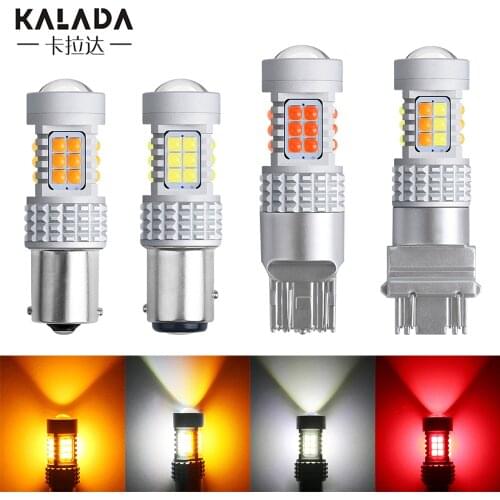 2x Led Car Lights Canbus 1156 BA15S 1157 BAY15D P21/5W For Auto Turn Signal Brake DRL Daytime Running Light 5W Dual-Colors Diode