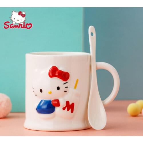 TAKARA TOMY Hello Kitty Ceramic Cup Female Cute Milk Cup Student Dormitory Cartoon Water Cup Home Super Cute Mug