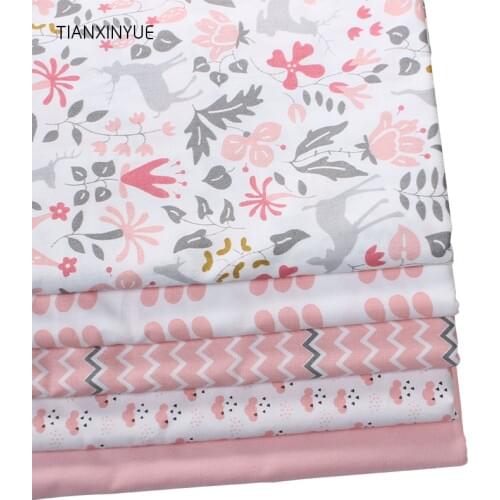 TIANXINYUE Christmas Sika Deer Cotton Fabric Patchwork Fabric Home Textile Quilting Tilda For Bedding Craft Needlework