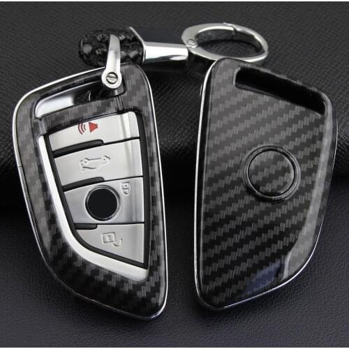 Carbon Filber Car Key Case Cover For BMW Smart Key 3 5 6 7 Series M5 X1 X2 X3 X4 X5/X5M X6/X6M Car Safe Non-toxic Key Protector