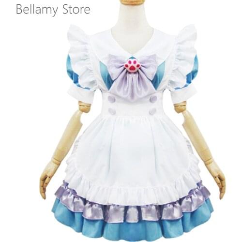 Japanese super cute cat clothes restaurant maids Dress send Brooch