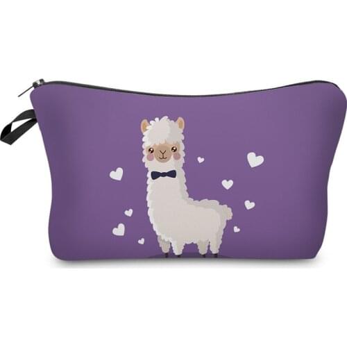 2019 Alpaca prints Cosmetic box female Quilted professional cosmetic bag womens large capacity storage handbag