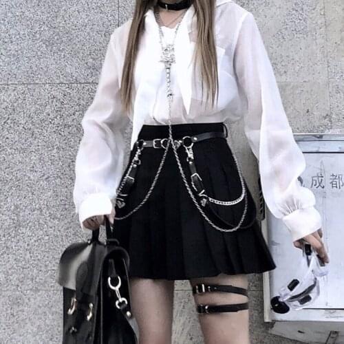 Women Gothic Hiphop Belt Adjustable Disco Dancing Leather Belts Punk Style Jk Waist Strap Gitl Dress Body Waist Chain