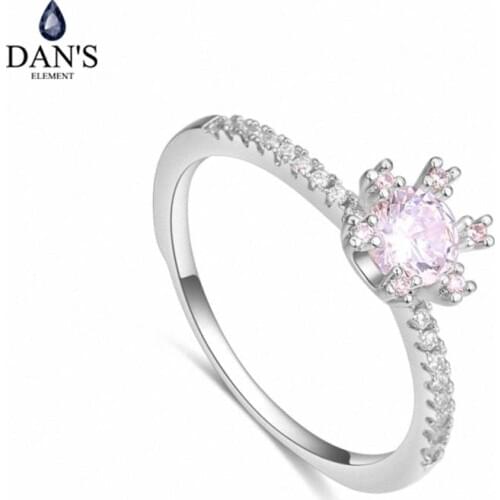 DANS Element Brand Real AAA Zirconia Micro Inlays Rose Gold Color Ring Party For Women Valentine Gift 130576