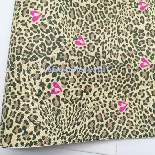 1PC 21X29CM Leopard Printed Synthetic Leather Fabric Leather Sheets, PU Leather For Making Bows LEOsyntheticoDIY R244A