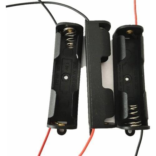 1X AA 1.5V battery holder AA battery cell LR06 battery case UL1007 150mm wire 1 screw hole of each direction ,150pcs/lot