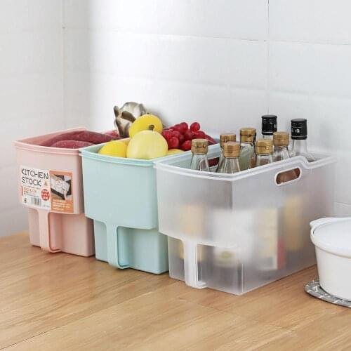 1pc Kitchen Cabinet Storage Containers Plastic Box Basket Spice Organizer Tableware Food Storage Box Case Kitchen Organizer