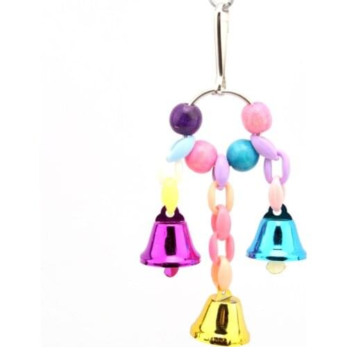 1PCS Parrot Toys Pet Bird Toy Log Color Grass Woven Rattan Ball Bell Gnawing Strings Pet Hanging Bells Christmas Decor Play Toys