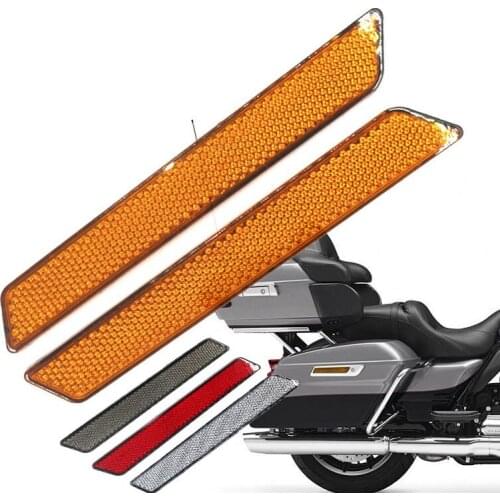 2Pcs Motorcycle Saddlebag Guard Reflector Stickers Cover ABS Plastic For Harley Touring Electra Tri Glide CVO FLT/FLHT 2014-2018