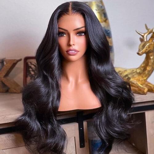 30 40 inch Body Wave 360 13x6 Frontal Human Hair Wig Pre Plucked Brazilian 5x5 Lace Closure Loose Water Wave Wig For Black Women