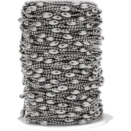 4MM width silver/gold tone Stainless Steel Ball beads link Chains for DIY Jewelry Making