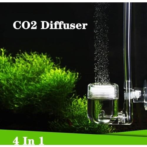 Aquarium CO2 Diffuser 4 in 1 Tank Regulator CO2 Atomizer with Ceramic Disc Suction Cups for Fish Tank Aquatic Plant Supplies