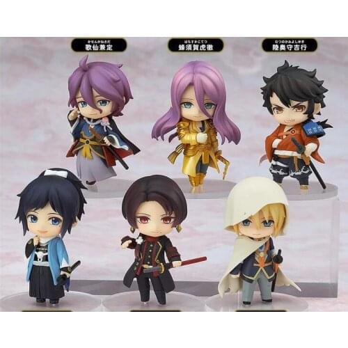 6pcs/lot Anime Game Touken Ranbu Online Action Figure Toys PVC Q version Figures Model Collection toys gifts