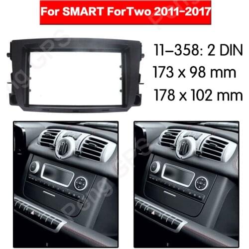 2 DIN Car Radio stereo Fitting installation adapter fascia For Smart Fortwo 2011 2012 2013 2014 2015 2016 2017 frame Audio