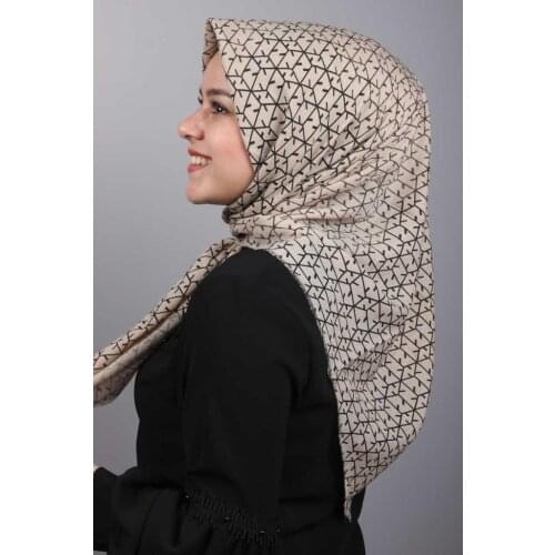 BAYSEM PATTERNED LINEN FLAMLI SCARF-DESEN-08-AVAILABLE in