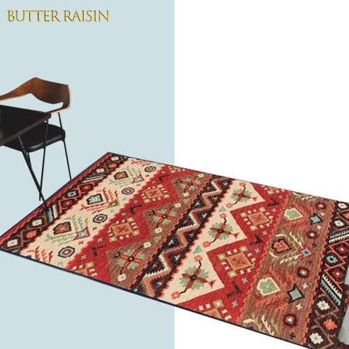 Bohemian Retro Carpet For Living Room Bedroom Mat Non-Slip Area Rug Persian Geometric Carpets Bedside Home Decoration Floor Mat