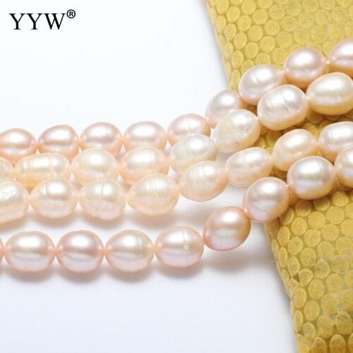 Grade A Cultured Rice Freshwater Pearl Beads Bulk Jewelry Gift Women Necklace Bracelets Making 8-9mm Natural Pearls 0.8mm Hole