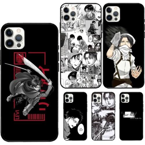 Attack on Titan Levi Ackerman For iPhone 11 12 Pro Max Mini Case Soft Cover For iPhone XR X XS Max 7 8 Plus Phone Case