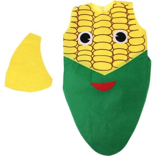 Kids Fabric Corn Costume Non-woven Vegetable Outfit Cartoon Party Fancy Dress 84*46 cm