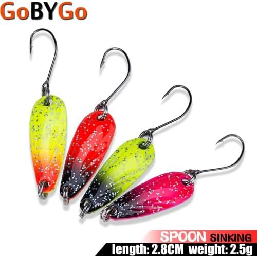 GoByGo 1PCS Mini 2.5g Spoon Fishing Lure 2.8cm Metal Jigging Lure Baits Hard Fishing Tackle Crankbait Jig Swimbait Pesca