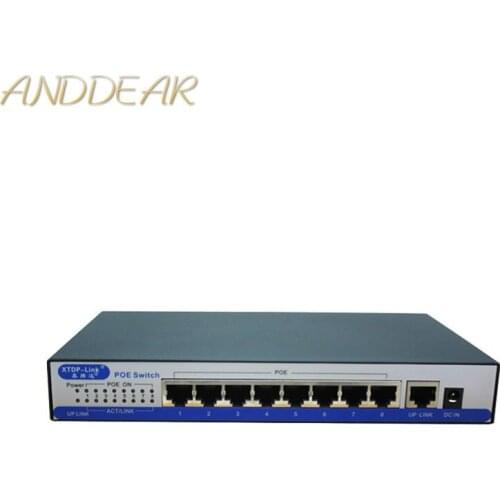 H9 port gigabit poe switch 100/1000Mbps IEEE802.3af/at active POE 8 port 50v2.3a for 8pcs 1080P 2MP 3MP 4MP 5MP 6MP HD ip camera