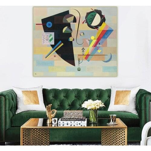 Holover Canvas Oil Painting Wassily Kandinsky"Dramatic And Mild"Western Art Decor Poster Wall Aesthetic Home Interior Decoration