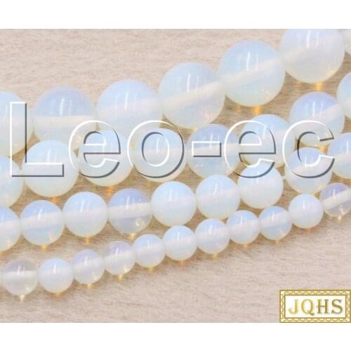 JQHS natural 10mm 12mm Round white moonstone quartz Stone Beads Strand ForJewelry Making 15" V1232