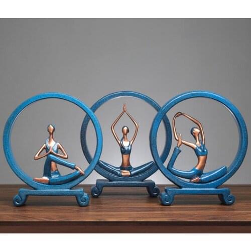 2019 Top Sale Sexy Yoga Girl Statue Figure Resin Craft Home Entrance Decoration Table Decor Beautiful Women Statues Gift GY055