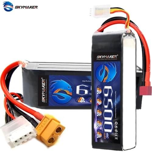 3S 6500mah Lipo Battery 40C XT60 T Plug For RC Airplane Helicopter Boat Drone Parts Lipo 11.1v 6500mah Skymaker Car Battery