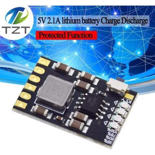 TZT DC 5V 2.1A Mobile Power Diy Board 4.2V Charge / Discharge(boost) battery protection indicator module 3.7V lithium 18650