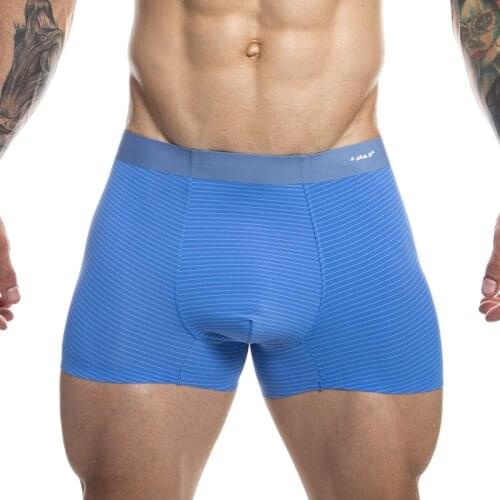 Mens Underwear Ice Silk Striped Boxer Shorts Seamless Slip Homme Bugle Pouch Underwear 2XL Breathable Ultra-thin Trunks Panties